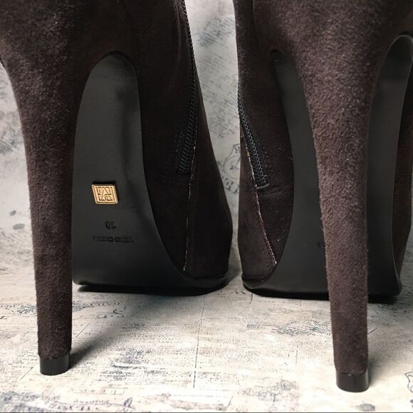 Pour la Victoire Brown Suede Platform Ankle Boots - Picture 5 of 14